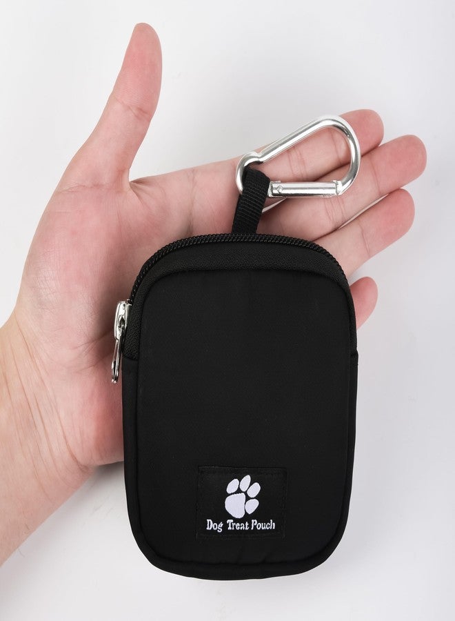 eBasics 2 Pack Small Dog Treat Carrier Pouch for Leash Dog Training Reward Pouch Snack Bait Bag Puppy Walking Treat Poop Bag Holder, Black & Blue - Image 3